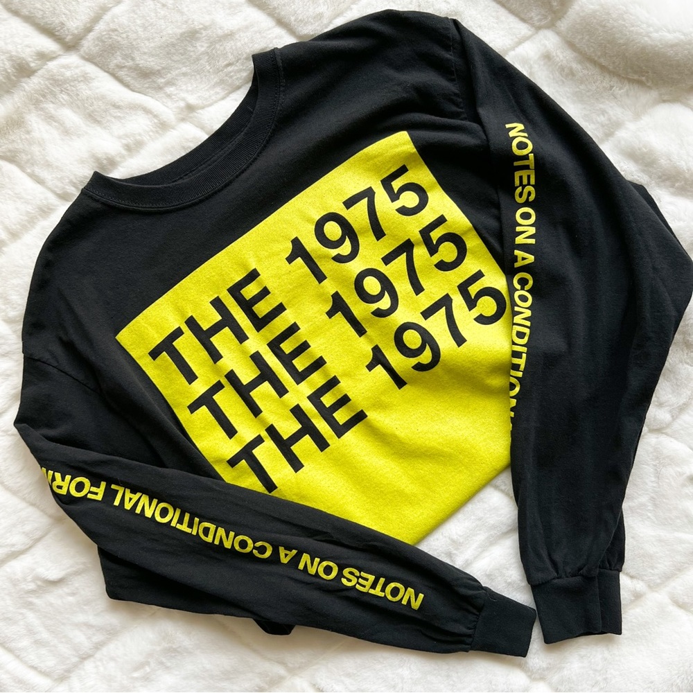 The 1975 Black Long Sleeved Band Tee